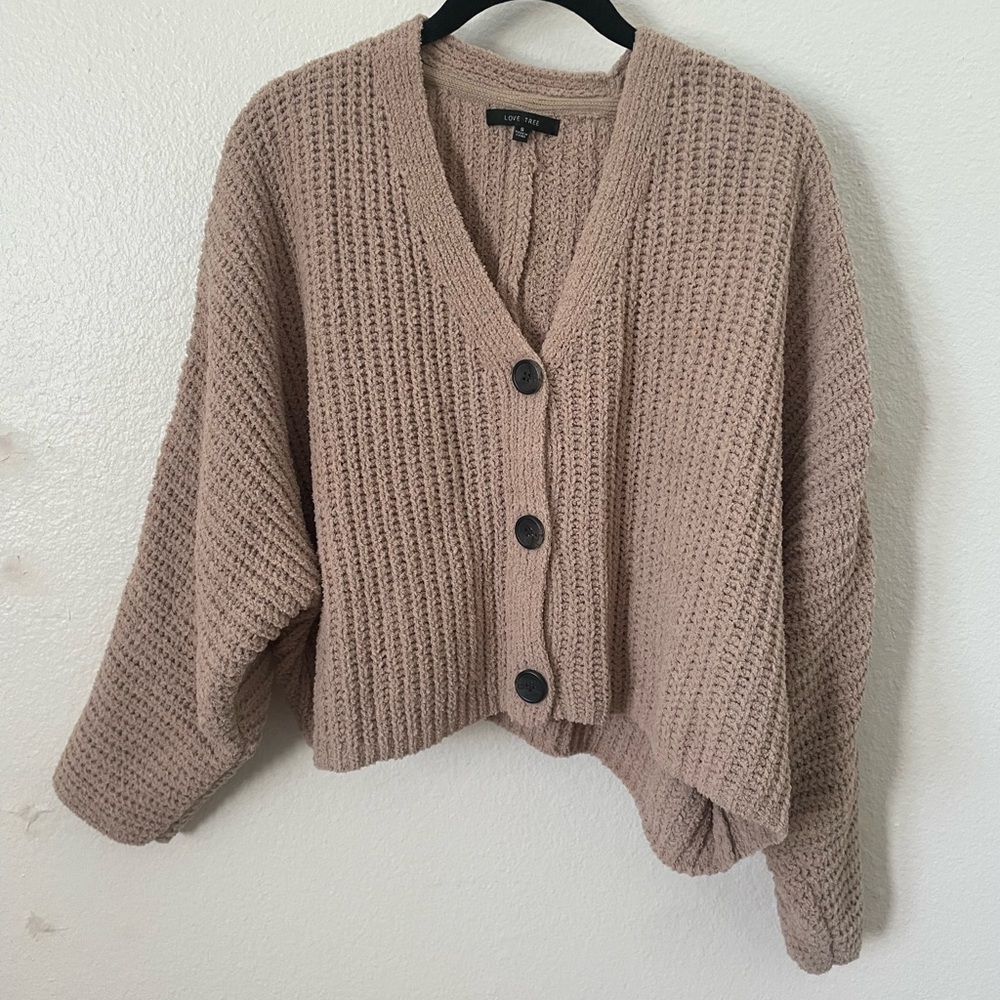 Chunky knit crop cardigan size Small